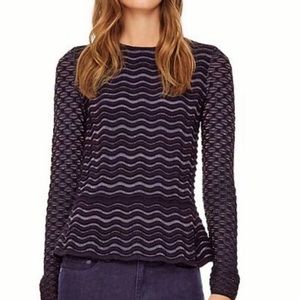 Tory Burch - Navy Peplum Sweater Sz Small